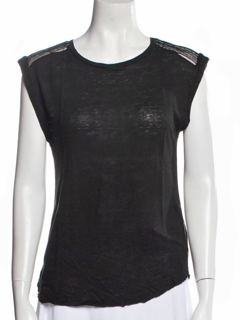 Maje Black Tank with Bead detail on shoulders